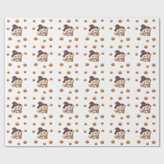 Papel De Regalo Halloween Witch Cat Pumpkin Pattern