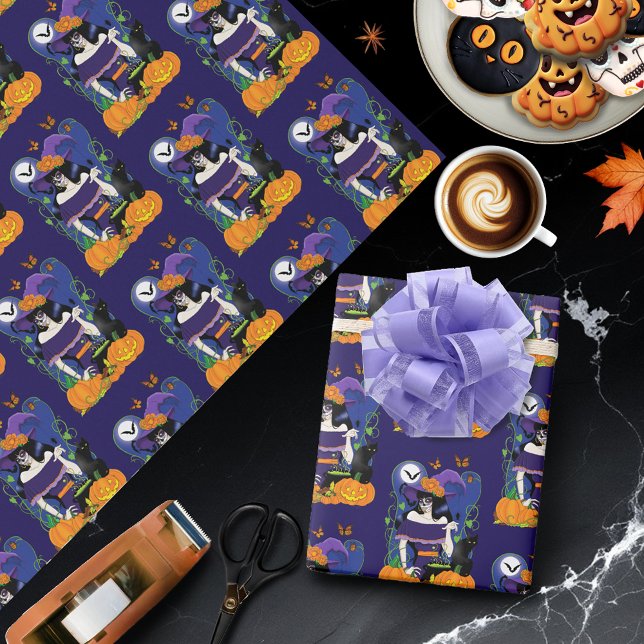 Papel De Regalo Halloween Witch Sugar Skull (Subido por el creador)