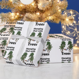 Papel De Regalo Hamaca Camping Colgando Con Árboles Hamaca