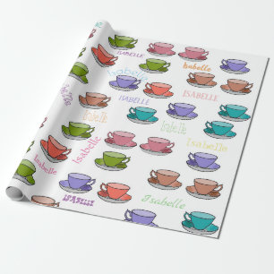Papel De Regalo HAMbWG Pastel Tea Cups personalizables