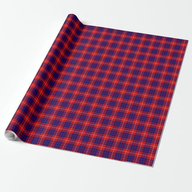 Papel De Regalo Hamilton tartan azul violeta (Desenrollado)