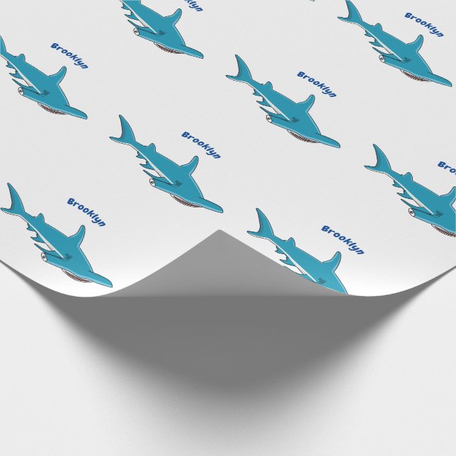 Papel De Regalo Hammerhead shark cartoon illustration (Esquina)