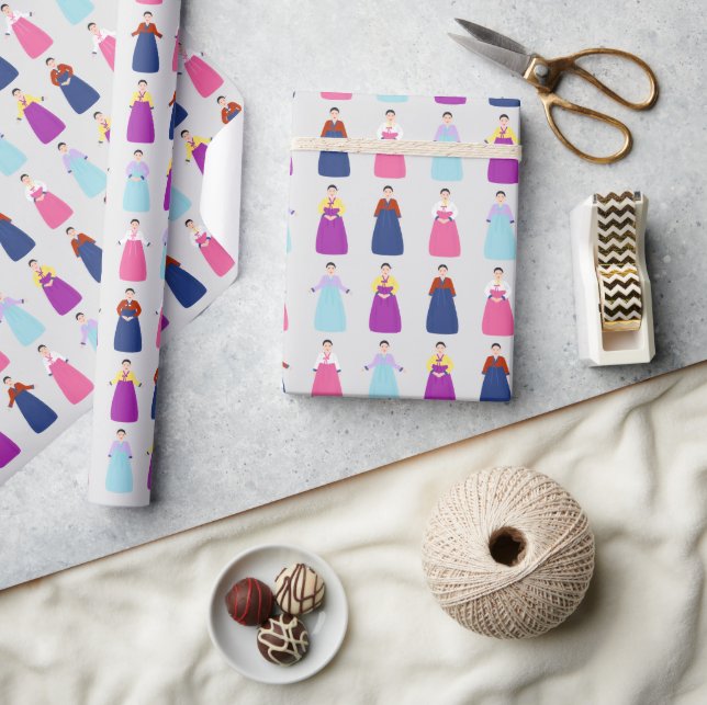 Papel De Regalo Hanboks coreanos tradicionales (Artesanía)