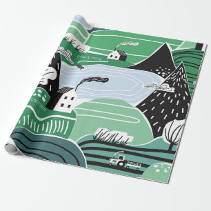 Papel De Regalo Hand drawn abstract scandinavian graphic illustrat