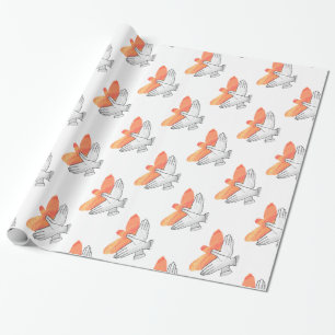 Papel De Regalo Hand Silhouette Eagle Naranja