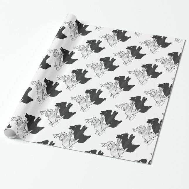 Papel De Regalo Hand Silhouette Rabbit (Desenrollado)