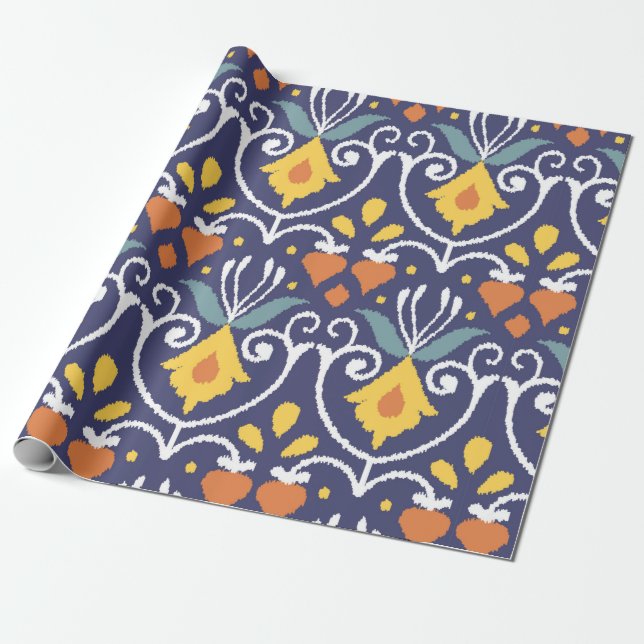 Papel De Regalo Handmade Ikat fabric. Ethnic seamless pattern. Asi (Desenrollado)