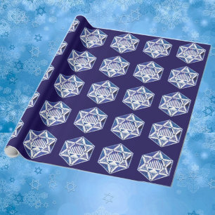 Papel De Regalo Hannukah Menorah y Star