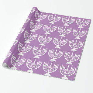 Papel De Regalo Hannukkah Menorah y Star