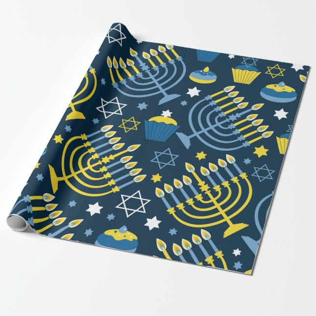 Papel De Regalo "Hanukkah" (Desenrollado)
