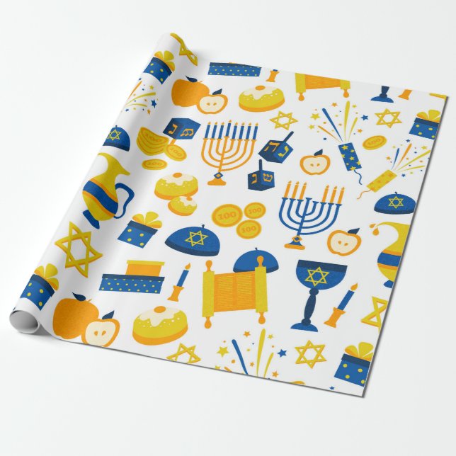 Papel De Regalo Hanukkah (Desenrollado)