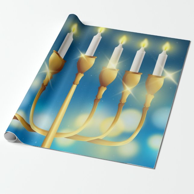 Papel De Regalo Hanukkah (Desenrollado)