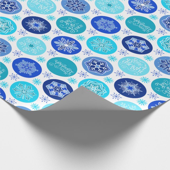Papel De Regalo Hanukkah Blue Snowflakes (Esquina)