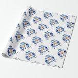 Papel De Regalo Hanukkah Dancing Dreides y Jelly Doughnut<br><div class="desc">Está viendo la colección Lee Hiller de arte fotográfico y diseños de decoración de casa y oficina, ropa, regalos y objetos de colección. Los diseños incluyen la fotografía Lee Hiller y la colección de arte digital de medios mixtos. Puedes ver su fotografía de la naturaleza en http://HikeOurPlanet.com/ y seguir su...</div>