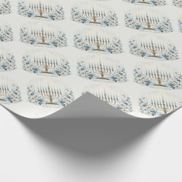 Papel De Regalo Hanukkah Festival de las Luces con Menorah y Lily