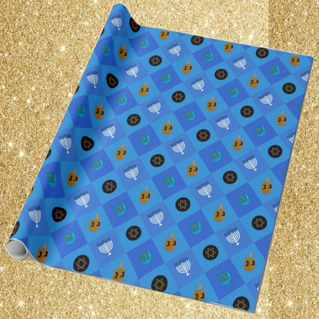 Papel De Regalo Hanukkah Menorah Dreidels star (Subido por el creador)