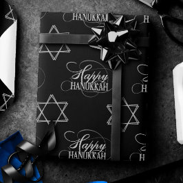 Papel De Regalo Hanukkah Star of David Classic Silver White