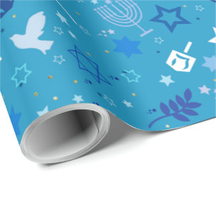 Papel De Regalo Hanukkah Stars Wraping Paper