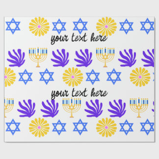 Papel De Regalo Hanukkah Wrapping Paper – Menorah, Star of David