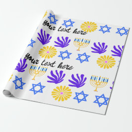 Papel De Regalo Hanukkah Wrapping Paper – Menorah, Star of David