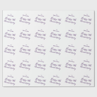 Papel De Regalo Happy 50th anniversary purple name year simple 