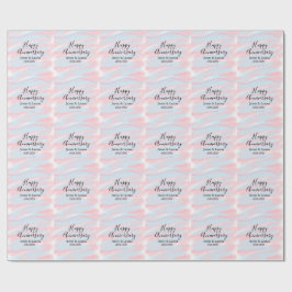 Papel De Regalo Happy anniversary wedding name date year pastel