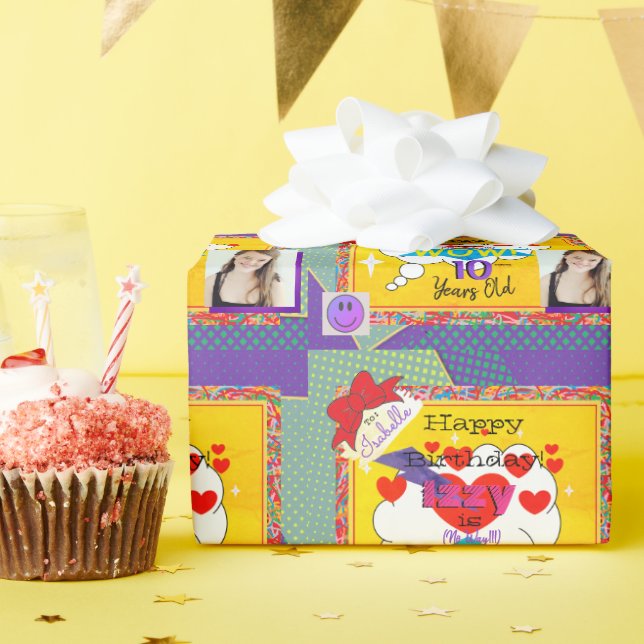 Papel De Regalo Happy Birthday Comic Book Gift Wrap HAMbWG (Fiesta de cumpleaños )