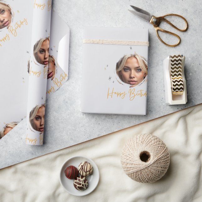 Papel De Regalo Happy Birthday Custom (Artesanía)