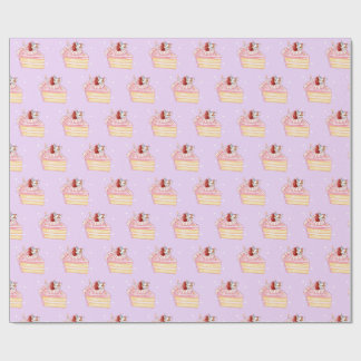 Papel De Regalo Happy Birthday Cute Strawberry Shortcake and Mochi