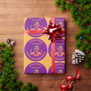Papel De Regalo Happy birthday dear dad doctor MD orange