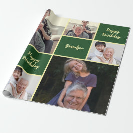 Papel De Regalo Happy Birthday Grandpa Custom Photo Collage 