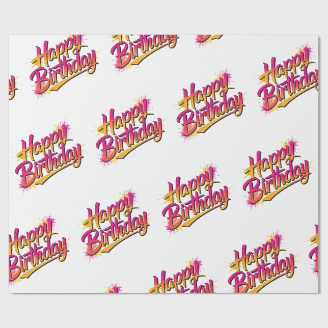 Papel De Regalo Happy Birthday Wrapping Paper (Superficie plana)