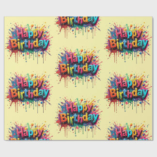 Papel De Regalo Happy Birthday Wrapping Paper – Bright Multicolor