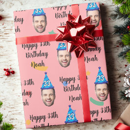 Papel De Regalo Happy Birthday Wrapping Paper, Custom Birthday Red