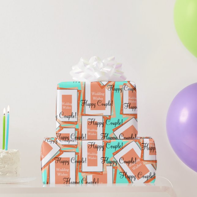 Papel De Regalo Happy Couple Cantaloupe Blue (Regalos de fiesta)