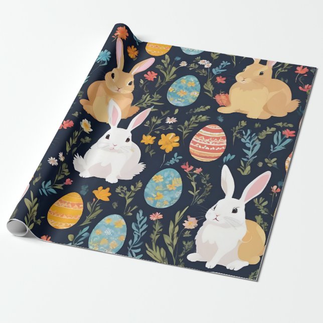 Papel De Regalo Happy Easter Boho Bunny Collection (Desenrollado)