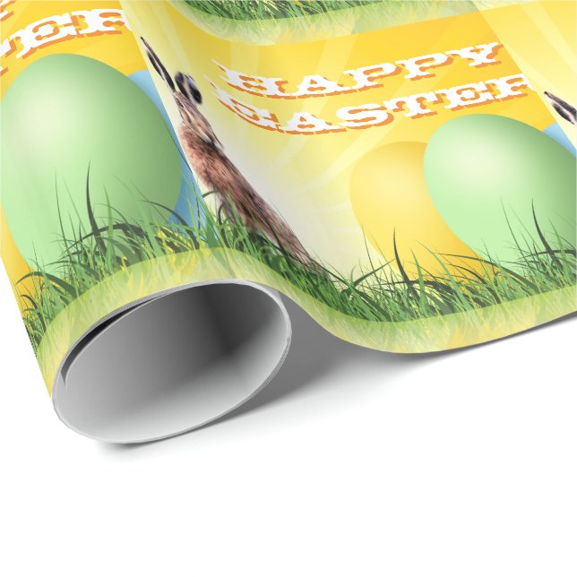 Papel De Regalo HAPPY EASTER - Bunny & Eggs (Esquina del rollo)