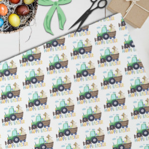 Papel De Regalo Happy Easter Cute Tractor