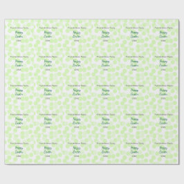 Papel De Regalo Happy Easter gray green polka dots family name