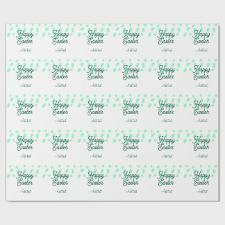 Papel De Regalo Happy Easter green eggs pastel name date simple