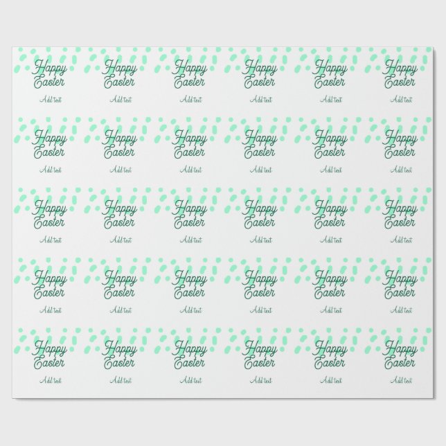 Papel De Regalo Happy Easter green eggs pastel name date simple  (Superficie plana)