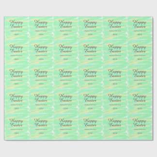 Papel De Regalo Happy Easter green yellow pastel gray name year 