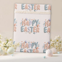 Papel De Regalo Happy Easter Pastel Wrapping Paper