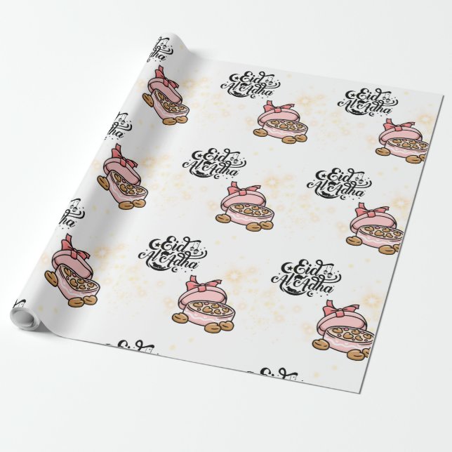 Papel De Regalo Happy Eid  -Eid Adha Mubarak 2022. (Desenrollado)