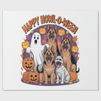 Papel De Regalo Happy German Shepherd Halloween