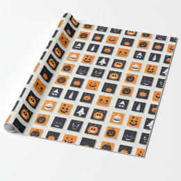 Papel De Regalo Happy Halloween Emoji for Kids