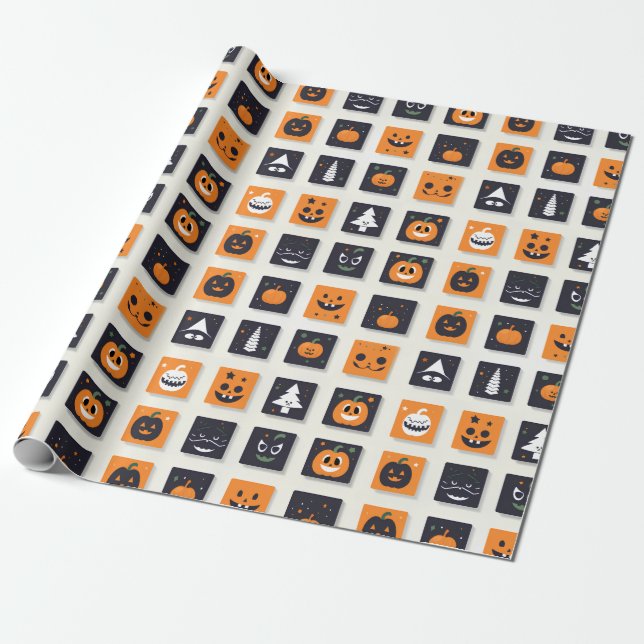 Papel De Regalo  Happy Halloween Emoji for Kids (Desenrollado)