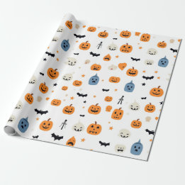 Papel De Regalo Happy Halloween for babyes white