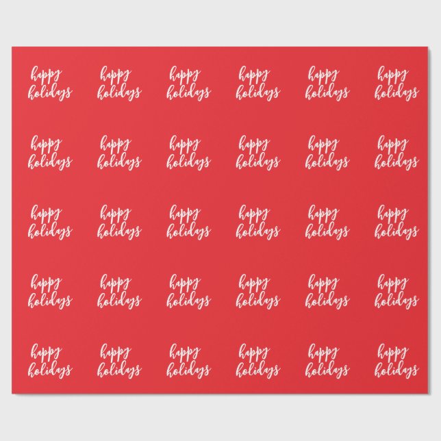 Papel De Regalo Happy Holidays Christmas New Year Season Message (Superficie plana)