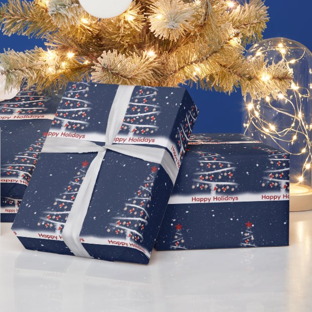 Papel De Regalo Happy Holidays Red Socks and Baseball (Vacaciones)